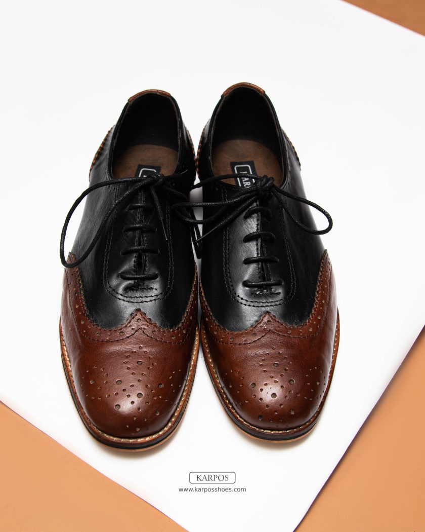 two toned oxford brogues