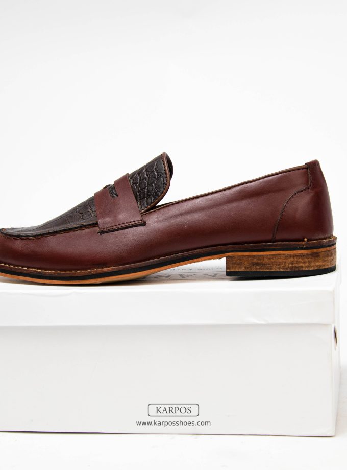 Croc Skin Penny Loafers