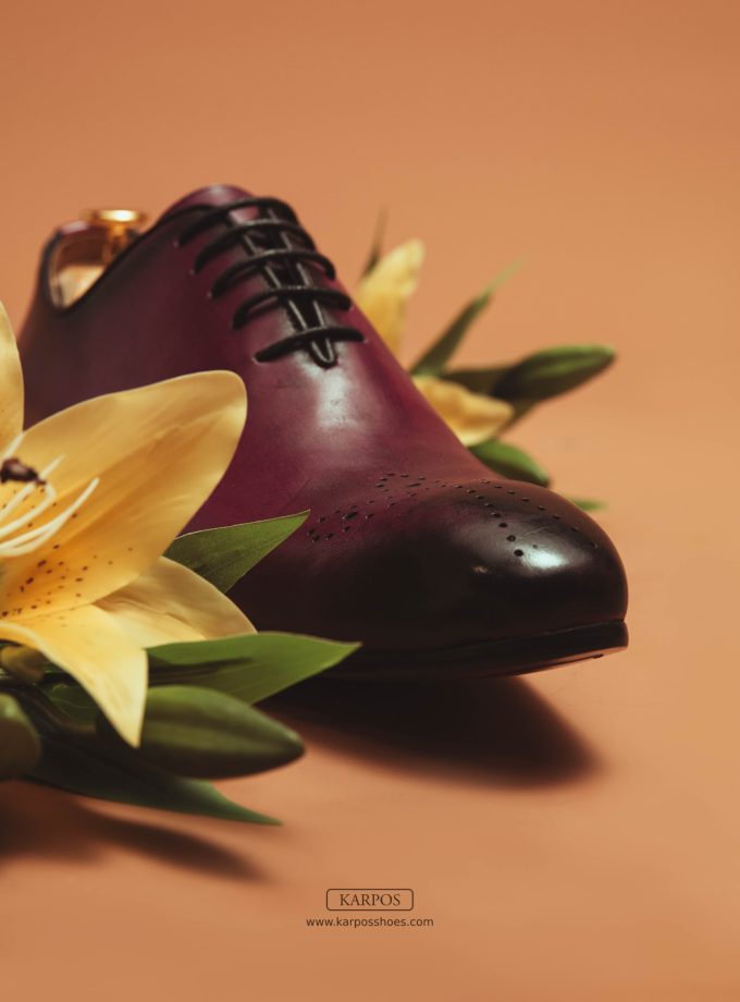 Wholecut Oxfords in Purple Patina