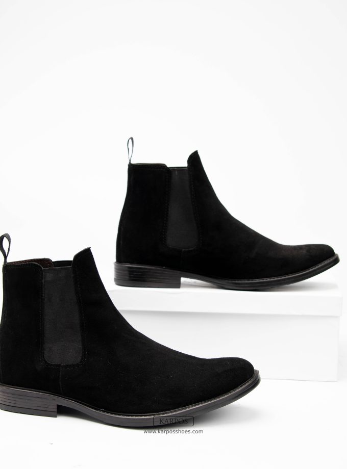 Karpos black suede chelsea boots