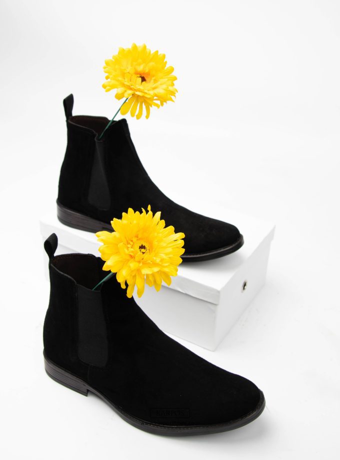 Black Chelsea Boot in Suede