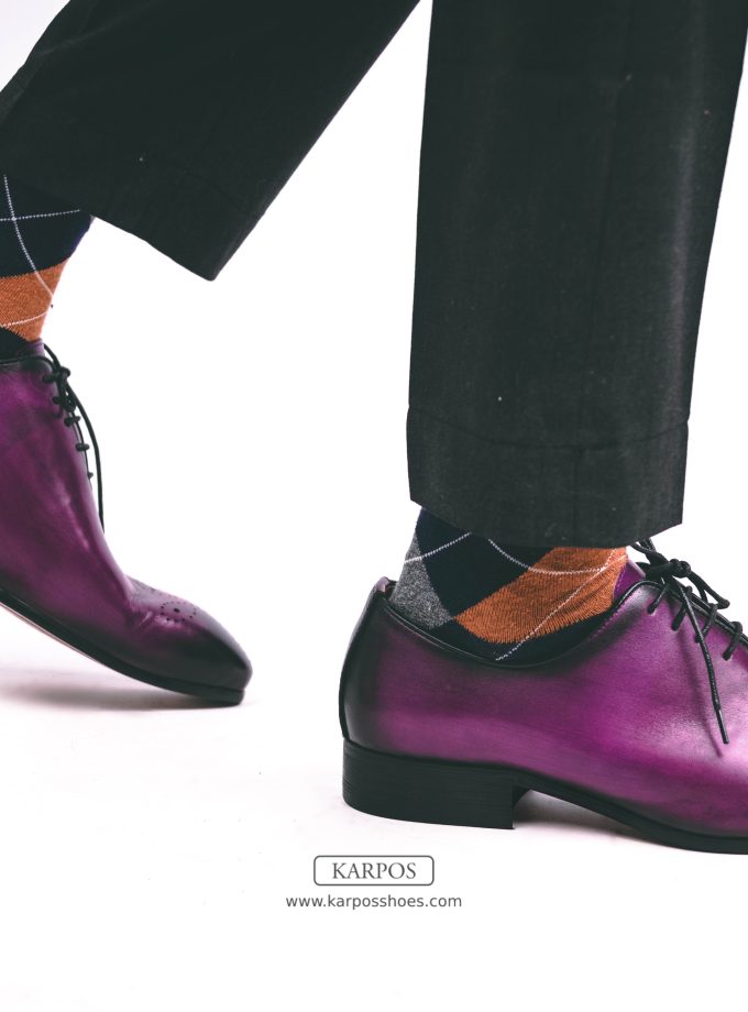 Wholecut Oxfords in Purple Patina
