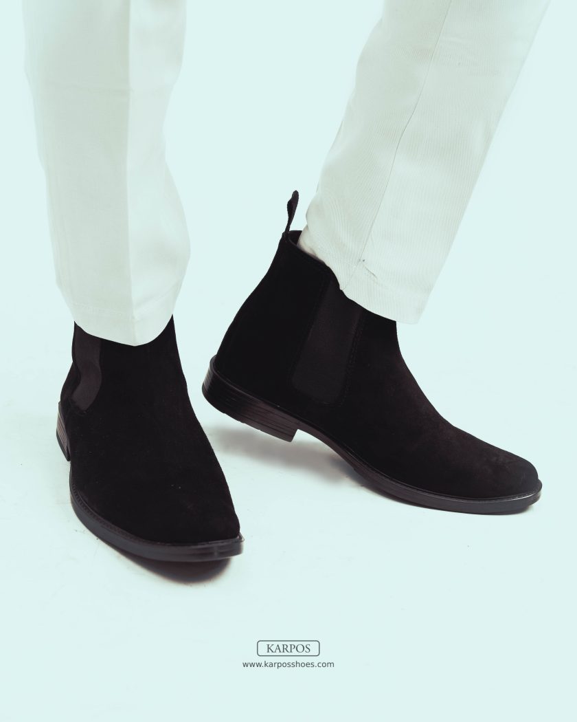 karpos black suede chelsea boots