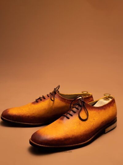 wholecut oxfords in museum patina