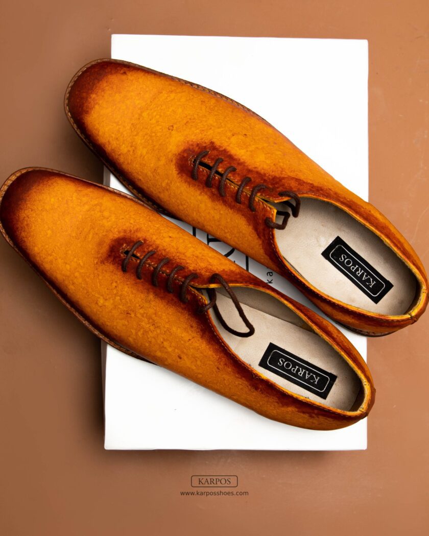 wholecut oxfords in museum patina